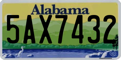AL license plate 5AX7432
