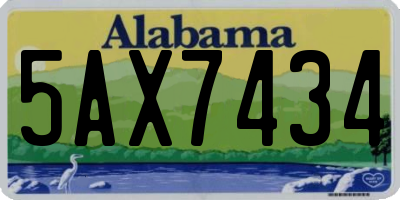 AL license plate 5AX7434