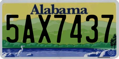 AL license plate 5AX7437