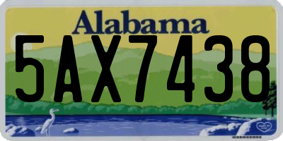 AL license plate 5AX7438