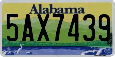 AL license plate 5AX7439