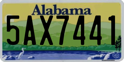AL license plate 5AX7441