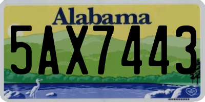 AL license plate 5AX7443