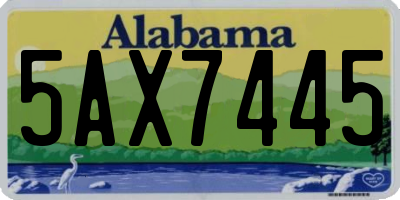 AL license plate 5AX7445