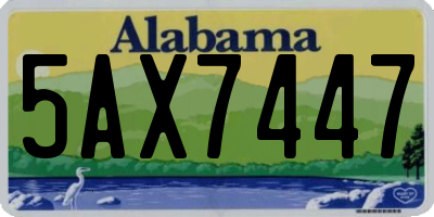 AL license plate 5AX7447