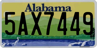 AL license plate 5AX7449