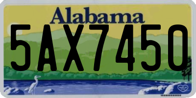 AL license plate 5AX7450