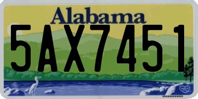 AL license plate 5AX7451