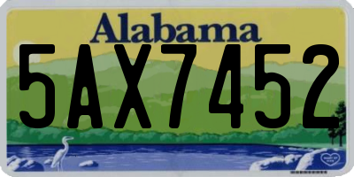 AL license plate 5AX7452