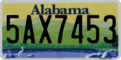 AL license plate 5AX7453
