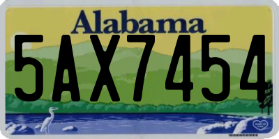 AL license plate 5AX7454