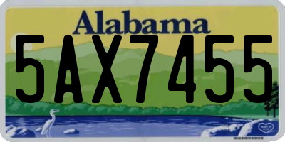 AL license plate 5AX7455