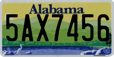 AL license plate 5AX7456