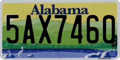 AL license plate 5AX7460