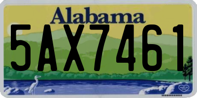 AL license plate 5AX7461