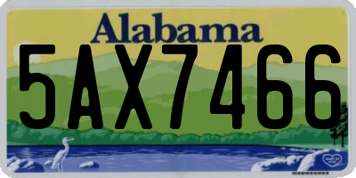 AL license plate 5AX7466