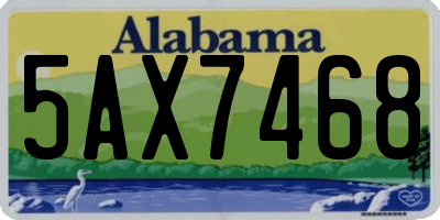 AL license plate 5AX7468