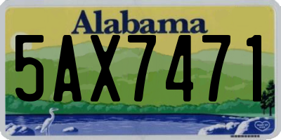 AL license plate 5AX7471