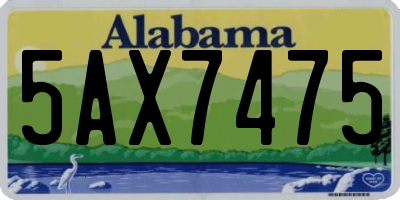 AL license plate 5AX7475
