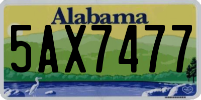 AL license plate 5AX7477