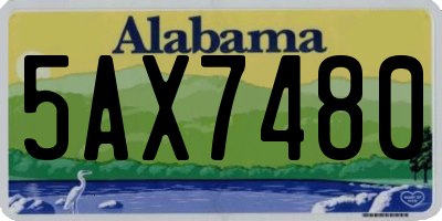 AL license plate 5AX7480