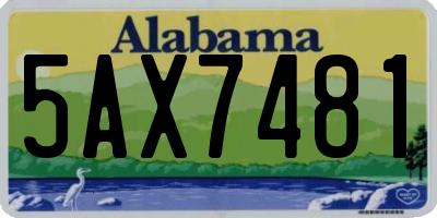 AL license plate 5AX7481