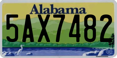 AL license plate 5AX7482