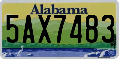 AL license plate 5AX7483