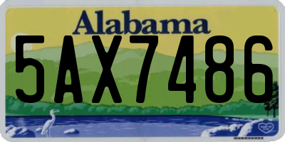 AL license plate 5AX7486