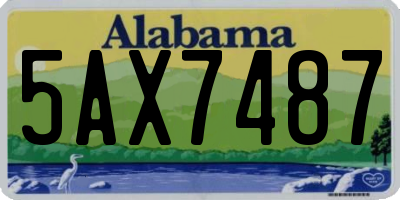 AL license plate 5AX7487