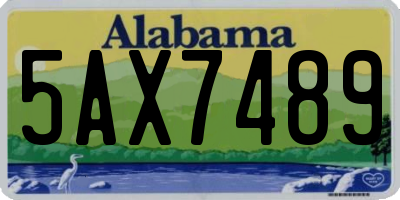 AL license plate 5AX7489