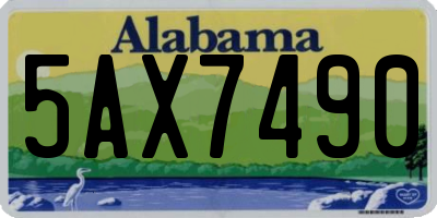 AL license plate 5AX7490