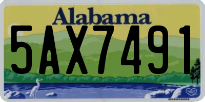 AL license plate 5AX7491