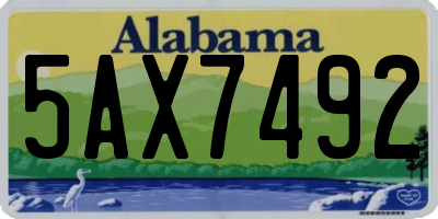 AL license plate 5AX7492