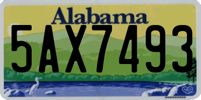 AL license plate 5AX7493