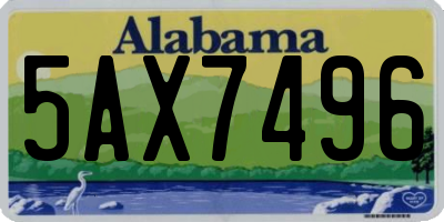 AL license plate 5AX7496