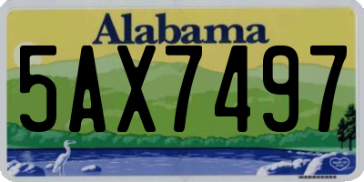 AL license plate 5AX7497