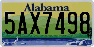 AL license plate 5AX7498