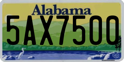 AL license plate 5AX7500