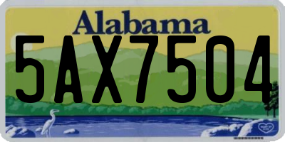 AL license plate 5AX7504