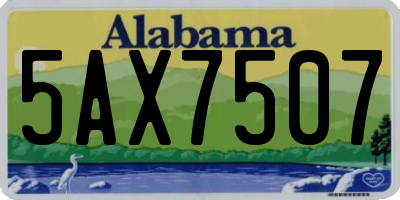 AL license plate 5AX7507