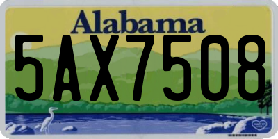 AL license plate 5AX7508