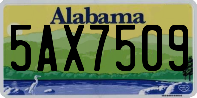 AL license plate 5AX7509