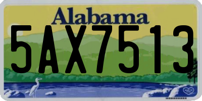 AL license plate 5AX7513