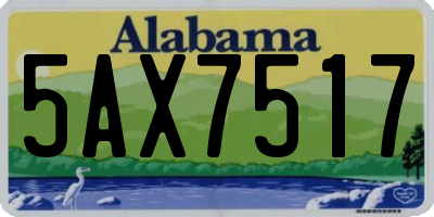 AL license plate 5AX7517