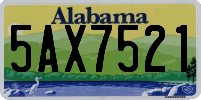 AL license plate 5AX7521