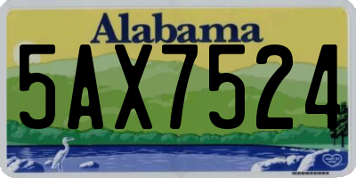 AL license plate 5AX7524