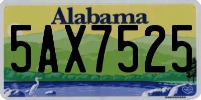 AL license plate 5AX7525