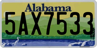 AL license plate 5AX7533