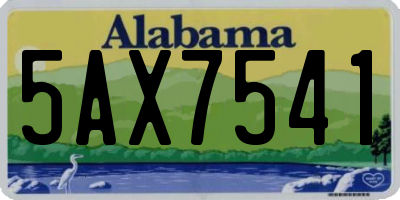 AL license plate 5AX7541